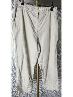 Eddie Bauer Women's 10 Khaki Chino Pants 100% Cotton Straight Leg Flat Front